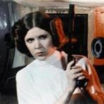 Actress Carrie Fisher on the set of ?Star Wars.?