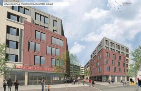 Developers say the Dot Block complex planned for Dorchester Avenue is the first of a series of projects to remake the area.
