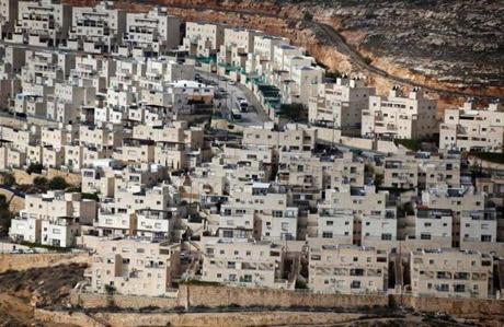 A partial view of the Israeli settlement of Givat Zeev near the West Bank city of Ramallah.
