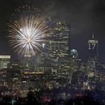 The fireworks display during the First Night celebration at Boston Common on Saturday night.