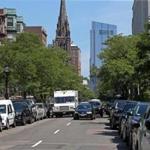 BOSTON, MA - 8/05/2016: There will be no parked cars on Newbury street that will close to traffic on Sunday in part as a summer treat, in part to test whether such a policy could work, long term (David L Ryan/Globe Staff Photo) SECTION: BUSINESS TOPIC 06newburystreet