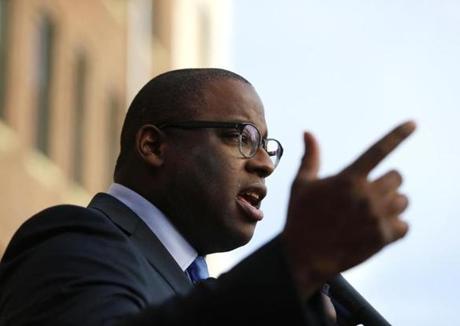 Boston City Councilor Tito Jackson announced his mayoral candidacy at Dudley Square's Haley House on Thursday.
