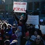 People participated in rally to denounce plans to revoke the Affordable Care Act. 