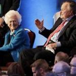 Former President George H. W. Bush, right, and his wife, Barbara. 