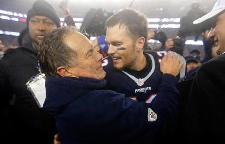 Bill Belichick embraced Tom Brady after the game. 
