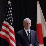 U.S. Defense Secretary Jim Mattis answers questions during the joint press conference with Japanese Defense Minister Tomomi Inada at the Defense Ministry in Tokyo, Saturday, Feb. 4, 2017. During the news conference, Mattis says the U.S. cannot afford to ignore destabilizing moves by Iran, but has no plans to respond by increasing American military forces in the Middle East. (AP Photo/Eugene Hoshiko)