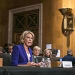 FILE -- Betsy DeVos, President Donald Trump's pick for education secretary, at her confirmation hearing before the Senate Health, Education, Labor and Pensions Committee on Capitol Hill in Washington, Jan. 17, 2017. After an underwhelming hearing in which DeVos seemed ignorant of major provisions of education law, some Senate offices reported more calls opposing DeVos than any other Trump nominee. (Al Drago/The New York Times)