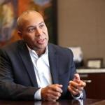 Boston, MA., 04/13/15, STORY AND PHOTO EMBARGOED UNTIL 9:00PM APRIL 13, 2015) Deval Patrick will work at Bain Capital. Suzanne Kreiter/Globe staff -- 0607Diversityleaders