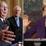 Elizabeth Warren (right) can use Mitch McConnell?s rebuke to raise national funds. 