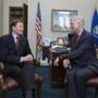 Supreme Court nominee Judge Neil Gorsuch (right) spoke with US Senator Richard Blumenthal.