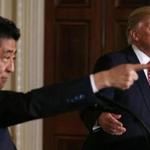 President Donald Trump (right) held a joint press conference with Japanese Prime Minister Shinzo Abe at the White House Friday. 