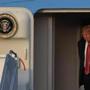 President Donald Trump arrived on Air Force One at the Palm Beach International Airport on Friday.