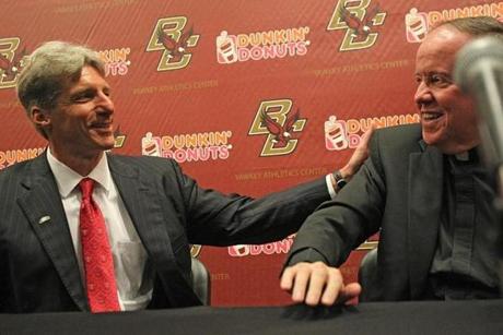 Brad Bates (left) was hired at BC in 2012.
