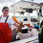 Linda Bean with lobsterman Bill Iliffe in 2009. 
