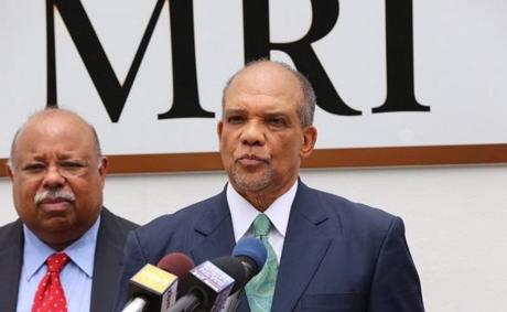 23bermuda - Former Premier and founder of Bermuda Healthcare Services Dr. Ewart Brown held a press conference on June 16, 2016, to address the arrest of Dr. Mahesh Reddy. Dr. Reddy had his home raided by police officers based on a suspicion that he had been overusing MRI and CT scanners. (Bernews)
