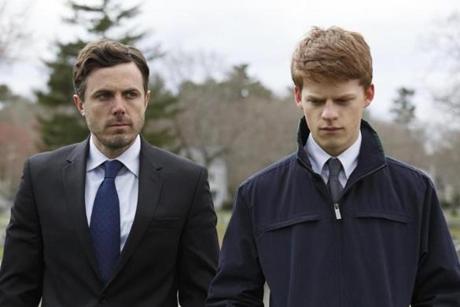 This image released by Roadside Attractions and Amazon Studios shows Lucas Hedges, right, and Casey Affleck in a scene from 