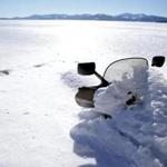 The snowmobile ridden by Steven Weiss, who managed to make it to shore when his machine broke through the ice. The two friends with him drowned.