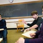From left: Alexander Khan, Hayden Dublois, and Ivan Valladares of the American Enterprise Club at Middlebury College. 