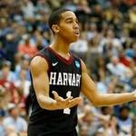 JACKSONVILLE, FL - MARCH 19: Siyani Chambers #1 of the Harvard Crimson reacts after a play against the North Carolina Tar Heels during the second round of the 2015 NCAA Men's Basketball Tournament at Jacksonville Veterans Memorial Arena on March 19, 2015 in Jacksonville, Florida. (Photo by Kevin C. Cox/Getty Images)