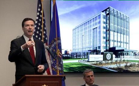 FBI Director James B. Comey spoke at a ribbon-cutting for the agency?s new facility in Chelsea ? its first in a stand-alone building for the Boston region?s headquarters. 
