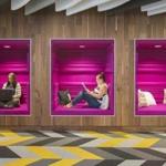 Dyer Brown, an architectural firm, has designed cubbies as workspaces for the Boston offices of Criteo, a tech company. The cubbies, they say, promote focus and creativity while providing an alternative to a traditional desk or office. (Darrin Hunter/Dyer Brown Architects via AP)