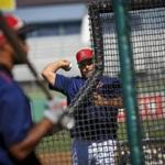 Boston Red Sox assistant hitting coach Victor Rodriguez throwing batting practice at jetBlue Park in Fort Myers, Fla. on Thursday, March 16, 2017. (Will Vragovic for The Boston Globe)