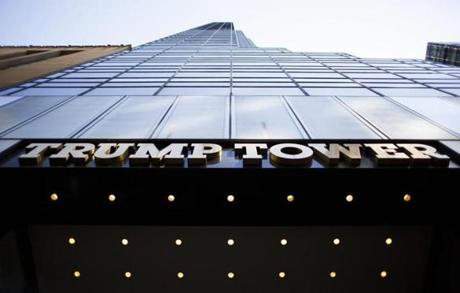 A view of Trump Tower in New York.
