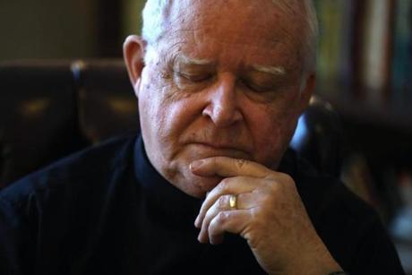 Father Frank Daly got emotional when talking about his late wife.
