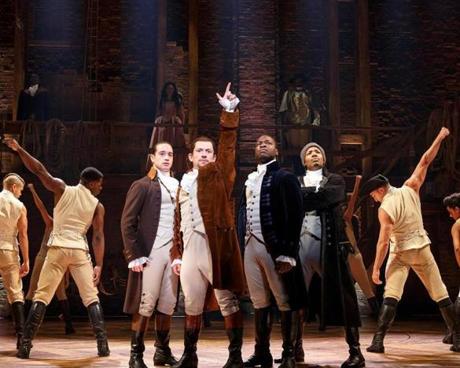 A production of ?Hamilton? (pictured in Chicago) will be at the Boston Opera House Sept. 18-Nov. 18, 2018.
