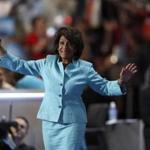 FILE - In this July 27, 2016, file photo, U.S. Rep. Maxine Waters, D-Calif., takes the stage to speak during the third day of the Democratic National Convention in Philadelphia. Activist Brittany Packnett encouraged people to tweet under #BlackWomenAtWork Tuesday, March 28, 2017. It?s a response to O?Reilly?s comment Tuesday that Democratic U.S. Rep. Maxine Waters? hair was a 