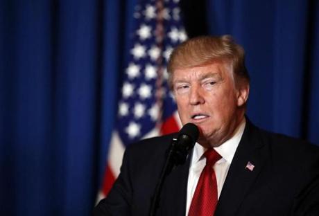 President Donald Trump speaks at Mar-a-Lago in Palm Beach, Fla., Thursday, April 6, 2017, after the U.S. fired a barrage of cruise missiles into Syria Thursday night in retaliation for this week's gruesome chemical weapons attack against civilians. (AP Photo/Alex Brandon)
