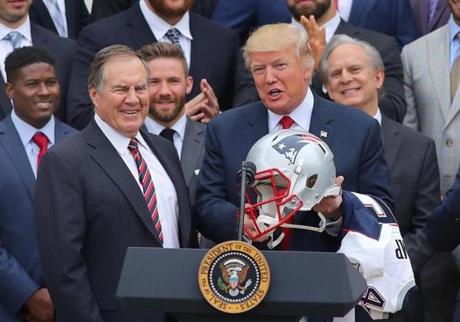 Washington, D.C.-04/19/2017- The Superbowl Champions New England Patriots where guests for a ceremony at the White House with President Donald Trump. John Tlumacki/Globe Staff (sports)
