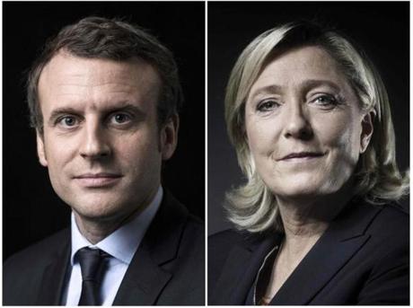 Emmanuel Macron, left, and Marine Le Pen.
