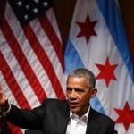 Former President Barack Obama spoke at a forum Monday.