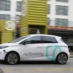 NuTonomy's driverless car took a spin around Drydock Avenue in the Seaport. 