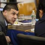 Aaron Hernandez conferred with one of his attorneys in court on March 2.