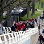 05/05/2017 Boston Ma Boston College High School Male students leave their school. The school may be considering admitting female students. Boston Globe Staff\Photograph Jonathan Wiggs Reporter:Topic