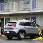 Braintree-05/05/2017- Investigators were on the scene of Motel 6 in Braintree where a Braintree police office was shot. They looked at the room where the suspect stayed and a car parked out front. JohnTlumacki/ The BostonGlobe (sports)