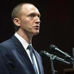FILE - In this July 8, 2016, file photo, Carter Page speaks in Moscow, Russia. Page, one of President Donald Trump?s former foreign policy advisers said Friday, May 5, 2017, that the Senate committee investigating Moscow?s interference in last year?s election has asked him to turn over information about contacts he, or any other campaign associates, had with Russians during Trump?s race for the White House. (AP Photo/Pavel Golovkin, File)