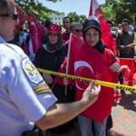 Supporters of President of Turkey Recep Tayyip Erdogan rallied Tuesday in Washington, as Erdogan was meeting with President Trump in the White House. An altercation later took place at the Turkish embassy, about 2 miles away, and nine people were injured.
