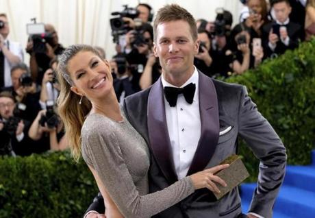 FILE - In this May 1, 2017, file photo, Gisele Bundchen, left, and Tom Brady attend The Metropolitan Museum of Art's Costume Institute benefit gala celebrating the opening of the Rei Kawakubo/Comme des GarÃ§ons: Art of the In-Between exhibition in New York. Bundchen told 