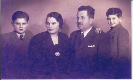 Pre-war photos of Andrew Burian with family. Left to right: Tibor, Matilda, Ernest and Andrew Brandstein (Burian).
