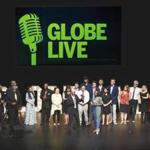 The cast of Globe Live on stage at the Paramount Center on Friday night.