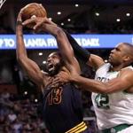 Boston, MA - 5/19/2017 - (3rd quarter)Boston Celtics center Al Horford (42) fouled Cleveland Cavaliers center Tristan Thompson (13) on this play during the third quarter. The Boston Celtics host the Cleveland Cavaliers in Game 2 of the Eastern Conference Finals at TD Garden. - (Barry Chin/Globe Staff), Section: Sports, Reporter: Adam Himmelsbach, Topic: 20Celtics-Cavaliers, LOID: 8.3.2541685637.