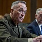 Marine General Joseph Dunford (left), chairman of the Joint Chiefs of Staff, and Jim Mattis, secretary of defense, were part of recent talks about revamping the Trump administration's Afghanistan strategy. 