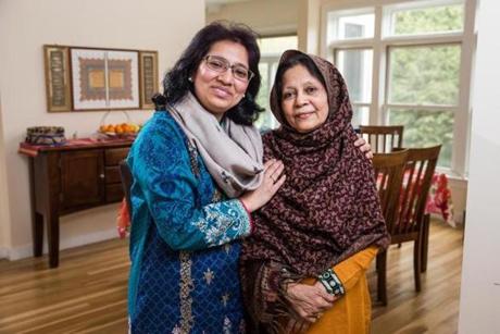 Farah Abbas and her mother, Anjum Abbas, make pakoras for iftar. 
