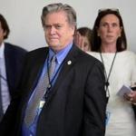Steve Bannon helps was seen at the White House Friday. 
