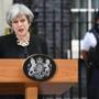 LONDON, ENGLAND - JUNE 04: Britain's Prime Minister Theresa May addresses the media as she makes a statement, following a COBRA meeting in response to last night's London terror attack, at 10 Downing Street on June 4, 2017 in London, England. Prime Minister Theresa May has left the election campaign trail to hold a meeting of the emergency response committee, Cobra, this morning following a terror attack in central London on Saturday night. 7 people were killed and at least 48 injured in terror attacks on London Bridge and Borough Market. Three attackers were shot dead by armed police. (Photo by Leon Neal/Getty Images)