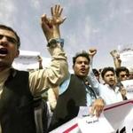 Afghans in Herat shouted slogans during a protest against the deteriorating security situation in the country.