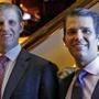 Eric Trump (left) and Donald Trump Jr. attended an event for Scion Hotels in New York on Monday. That Trump Organization concept will be a chain of four-star boutique hotels.
